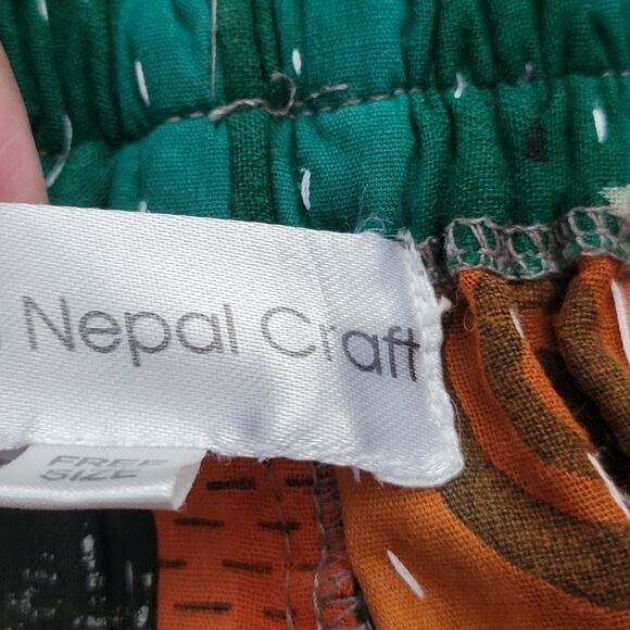 Karma Nepal Craft 100% Cotton Stitched Pattern Shorts With Pockets Free Size - Picture 10 of 12